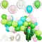 50 Pack Tropical Cactus Latex Balloons with Ribbons for Fiesta and Cinco de Mayo Party Supplies Decoration, 12 in